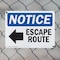 Signmission Escape Route (Left Arrow), 14 in W x Rectangle, Plastic OS-2PACK-NS-P-1014-L-12136 - alternate 8